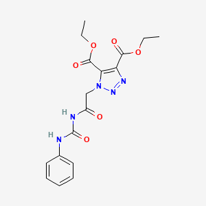 molecular formula C17H19N5O6 B2612405 diethyl 1-{2-[(anilinocarbonyl)amino]-2-oxoethyl}-1H-1,2,3-triazole-4,5-dicarboxylate CAS No. 892278-36-3