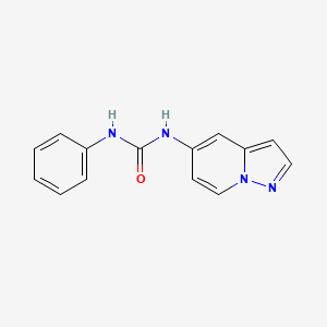 molecular formula C14H12N4O B2612411 1-Phenyl-3-(pyrazolo[1,5-a]pyridin-5-yl)urea CAS No. 2034338-92-4