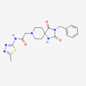molecular formula C19H22N6O3S B2612414 2-(3-benzyl-2,4-dioxo-1,3,8-triazaspiro[4.5]decan-8-yl)-N-(5-methyl-1,3,4-thiadiazol-2-yl)acetamide CAS No. 923150-35-0