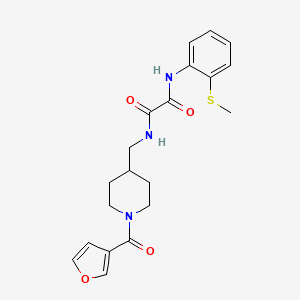 molecular formula C20H23N3O4S B2612417 N1-((1-(furan-3-carbonyl)piperidin-4-yl)methyl)-N2-(2-(methylthio)phenyl)oxalamide CAS No. 1396798-34-7