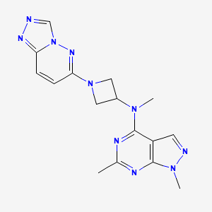 molecular formula C16H18N10 B2612424 N-{1,6-dimethyl-1H-pyrazolo[3,4-d]pyrimidin-4-yl}-N-methyl-1-{[1,2,4]triazolo[4,3-b]pyridazin-6-yl}azetidin-3-amine CAS No. 2199212-48-9