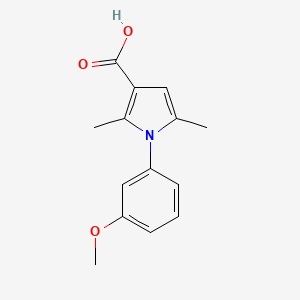 molecular formula C14H15NO3 B2612425 1-(3-methoxyphenyl)-2,5-dimethyl-1H-pyrrole-3-carboxylic acid CAS No. 923825-61-0
