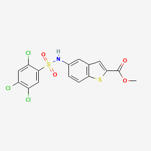 molecular formula C16H10Cl3NO4S2 B2612428 5-[(2,4,5-三氯苯基)磺酰氨基]-1-苯并噻吩-2-甲酸甲酯 CAS No. 477847-48-6