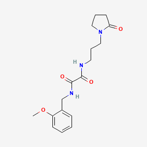molecular formula C17H23N3O4 B2612430 N1-(2-甲氧基苄基)-N2-(3-(2-氧代吡咯烷-1-基)丙基)草酰胺 CAS No. 941999-35-5
