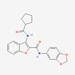 N-(2H-1,3-benzodioxol-5-yl)-3-cyclopentaneamido-1-benzofuran-2-carboxamide