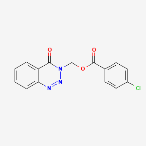 molecular formula C15H10ClN3O3 B2612434 (4-氧代苯并[d][1,2,3]三嗪-3(4H)-基)甲基 4-氯苯甲酸酯 CAS No. 380195-48-2