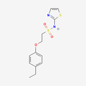 molecular formula C13H16N2O3S2 B2612435 2-(4-乙基苯氧基)-N-(噻唑-2-基)乙磺酰胺 CAS No. 1351634-24-6