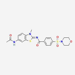 molecular formula C21H22N4O5S2 B2612437 (E)-N-(6-acetamido-3-methylbenzo[d]thiazol-2(3H)-ylidene)-4-(morpholinosulfonyl)benzamide CAS No. 851080-15-4