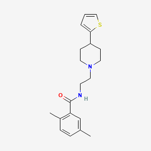 molecular formula C20H26N2OS B2612440 2,5-dimethyl-N-(2-(4-(thiophen-2-yl)piperidin-1-yl)ethyl)benzamide CAS No. 1428351-98-7