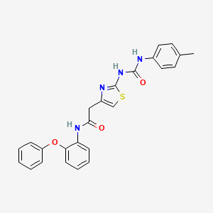 molecular formula C25H22N4O3S B2612446 N-(2-phenoxyphenyl)-2-(2-(3-(p-tolyl)ureido)thiazol-4-yl)acetamide CAS No. 921469-37-6
