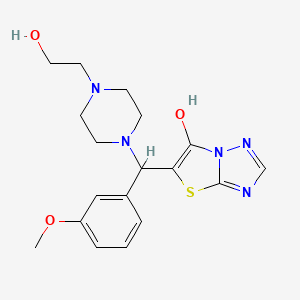 molecular formula C18H23N5O3S B2612450 5-((4-(2-Hydroxyethyl)piperazin-1-yl)(3-methoxyphenyl)methyl)thiazolo[3,2-b][1,2,4]triazol-6-ol CAS No. 868220-45-5