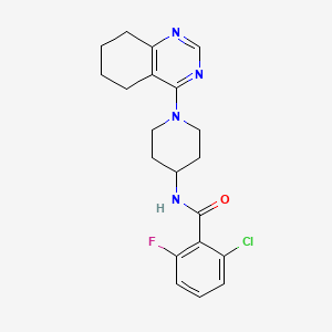 molecular formula C20H22ClFN4O B2612455 2-chloro-6-fluoro-N-(1-(5,6,7,8-tetrahydroquinazolin-4-yl)piperidin-4-yl)benzamide CAS No. 2034410-62-1