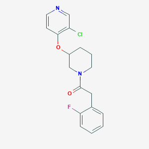 molecular formula C18H18ClFN2O2 B2612464 1-(3-((3-Chloropyridin-4-yl)oxy)piperidin-1-yl)-2-(2-fluorophenyl)ethanone CAS No. 2034277-24-0