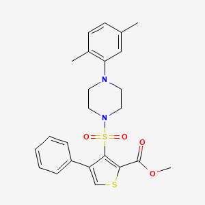 molecular formula C24H26N2O4S2 B2612466 Methyl 3-{[4-(2,5-dimethylphenyl)piperazin-1-yl]sulfonyl}-4-phenylthiophene-2-carboxylate CAS No. 899725-10-1