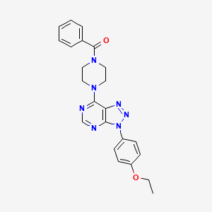 molecular formula C23H23N7O2 B2612468 7-(4-benzoylpiperazin-1-yl)-3-(4-ethoxyphenyl)-3H-[1,2,3]triazolo[4,5-d]pyrimidine CAS No. 946364-70-1