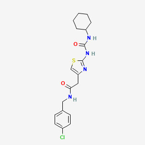 N-(4-chlorobenzyl)-2-(2-(3-cyclohexylureido)thiazol-4-yl)acetamide