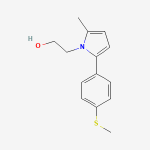 molecular formula C14H17NOS B2612491 2-{2-methyl-5-[4-(methylsulfanyl)phenyl]-1H-pyrrol-1-yl}ethan-1-ol CAS No. 494850-27-0