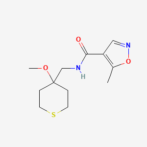 molecular formula C12H18N2O3S B2612540 N-((4-methoxytetrahydro-2H-thiopyran-4-yl)methyl)-5-methylisoxazole-4-carboxamide CAS No. 2034587-88-5