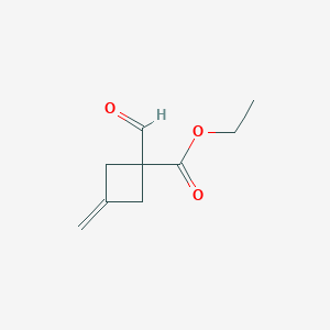 molecular formula C9H12O3 B2612541 Ethyl 1-formyl-3-methylidenecyclobutane-1-carboxylate CAS No. 2287331-00-2