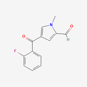 molecular formula C13H10FNO2 B2612542 4-(2-Fluorobenzoyl)-1-methyl-1H-pyrrole-2-carbaldehyde CAS No. 446275-97-4
