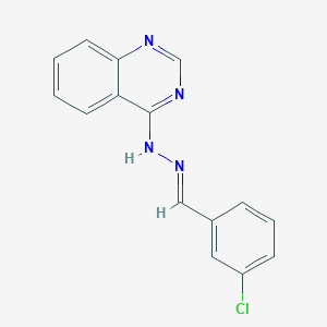 molecular formula C15H11ClN4 B2612544 3-chlorobenzenecarbaldehyde N-(4-quinazolinyl)hydrazone CAS No. 339025-71-7