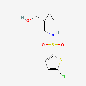 molecular formula C9H12ClNO3S2 B2612556 5-chloro-N-((1-(hydroxymethyl)cyclopropyl)methyl)thiophene-2-sulfonamide CAS No. 1257550-58-5