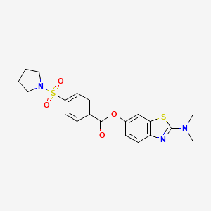 2-(Dimethylamino)benzo[d]thiazol-6-yl 4-(pyrrolidin-1-ylsulfonyl)benzoate