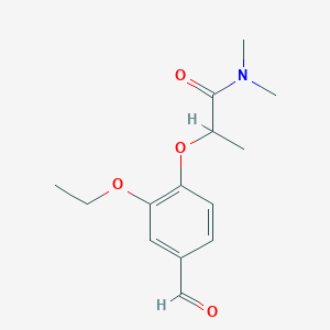 molecular formula C14H19NO4 B2612563 2-(2-ethoxy-4-formylphenoxy)-N,N-dimethylpropanamide CAS No. 733030-83-6