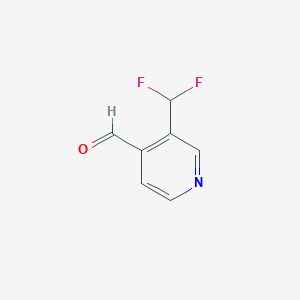 molecular formula C7H5F2NO B2612567 3-(二氟甲基)吡啶-4-甲醛 CAS No. 1211541-96-6