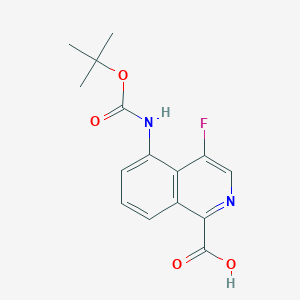molecular formula C15H15FN2O4 B2612569 4-Fluoro-5-[(2-methylpropan-2-yl)oxycarbonylamino]isoquinoline-1-carboxylic acid CAS No. 2287310-93-2