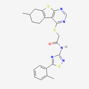 N-[5-(2-methylphenyl)-1,2,4-thiadiazol-3-yl]-2-[(7-methyl-5,6,7,8-tetrahydro-[1]benzothiolo[2,3-d]pyrimidin-4-yl)sulfanyl]acetamide