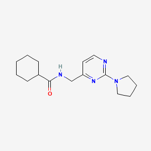 N-((2-(pyrrolidin-1-yl)pyrimidin-4-yl)methyl)cyclohexanecarboxamide