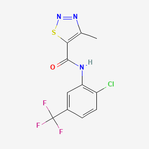 B2612594 N-(2-chloro-5-(trifluoromethyl)phenyl)-4-methyl-1,2,3-thiadiazole-5-carboxamide CAS No. 881444-30-0