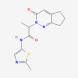 B2612599 N-(2-methylthiazol-5-yl)-2-(3-oxo-3,5,6,7-tetrahydro-2H-cyclopenta[c]pyridazin-2-yl)propanamide CAS No. 2097863-26-6