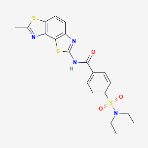 molecular formula C20H20N4O3S3 B2612600 4-(diethylsulfamoyl)-N-(7-methyl-[1,3]thiazolo[5,4-e][1,3]benzothiazol-2-yl)benzamide CAS No. 361482-03-3