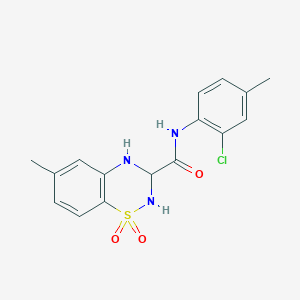 molecular formula C16H16ClN3O3S B2612611 N-(2-chloro-4-methylphenyl)-6-methyl-3,4-dihydro-2H-1,2,4-benzothiadiazine-3-carboxamide 1,1-dioxide CAS No. 941877-27-6
