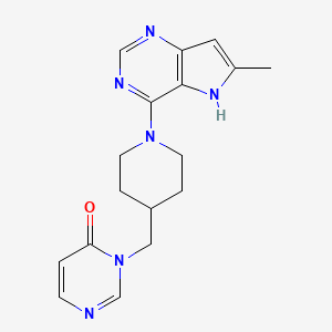 3-[(1-{6-methyl-5H-pyrrolo[3,2-d]pyrimidin-4-yl}piperidin-4-yl)methyl]-3,4-dihydropyrimidin-4-one