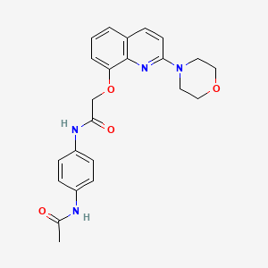 N-(4-acetamidophenyl)-2-((2-morpholinoquinolin-8-yl)oxy)acetamide