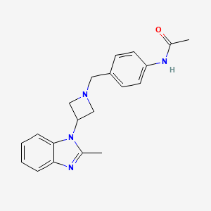 molecular formula C20H22N4O B2612616 N-[4-[[3-(2-Methylbenzimidazol-1-yl)azetidin-1-yl]methyl]phenyl]acetamide CAS No. 2380191-74-0