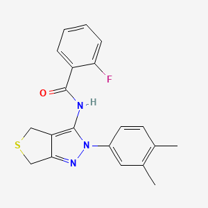 molecular formula C20H18FN3OS B2612626 N-(2-(3,4-二甲苯基)-4,6-二氢-2H-噻吩并[3,4-c]吡唑-3-基)-2-氟苯甲酰胺 CAS No. 681269-20-5