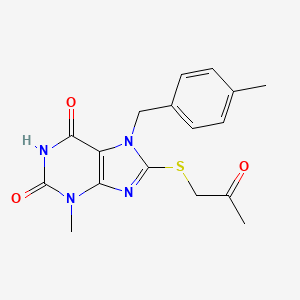 3-methyl-7-(4-methylbenzyl)-8-((2-oxopropyl)thio)-1H-purine-2,6(3H,7H)-dione