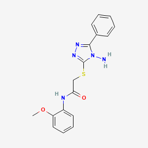 2-[(4-amino-5-phenyl-1,2,4-triazol-3-yl)sulfanyl]-N-(2-methoxyphenyl)acetamide