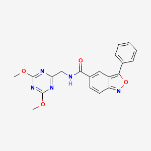 molecular formula C20H17N5O4 B2612639 N-((4,6-二甲氧基-1,3,5-三嗪-2-基)甲基)-3-苯基苯并[c]异恶唑-5-甲酰胺 CAS No. 2034465-79-5