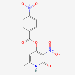 molecular formula C13H9N3O7 B2612650 (6-methyl-3-nitro-2-oxo-1H-pyridin-4-yl) 4-nitrobenzoate CAS No. 868679-91-8