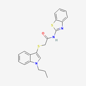 N-(benzo[d]thiazol-2-yl)-2-((1-propyl-1H-indol-3-yl)thio)acetamide
