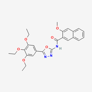 molecular formula C26H27N3O6 B2612660 3-methoxy-N-(5-(3,4,5-triethoxyphenyl)-1,3,4-oxadiazol-2-yl)-2-naphthamide CAS No. 891130-63-5