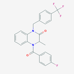 4-(4-fluorobenzoyl)-3-methyl-1-[[4-(trifluoromethyl)phenyl]methyl]-3H-quinoxalin-2-one