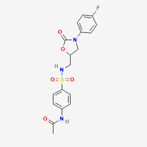 N-(4-(N-((3-(4-fluorophenyl)-2-oxooxazolidin-5-yl)methyl)sulfamoyl)phenyl)acetamide