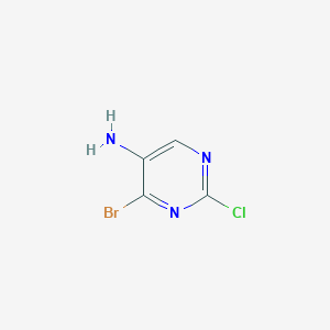 molecular formula C4H3BrClN3 B2612671 4-溴-2-氯嘧啶-5-胺 CAS No. 1266119-47-4