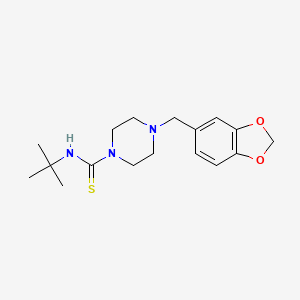 4-(1,3-benzodioxol-5-ylmethyl)-N-tert-butylpiperazine-1-carbothioamide